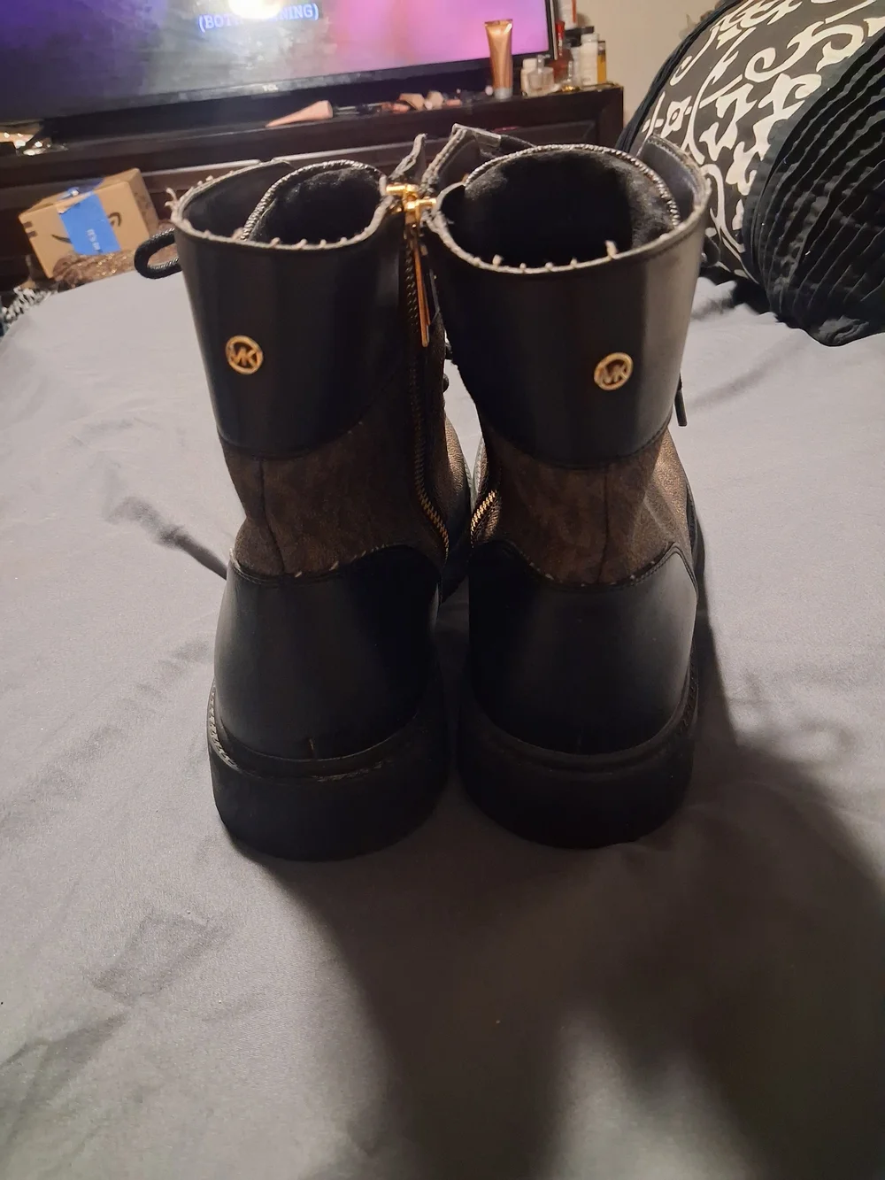 Michael Kors Logo Woman Lace-Up Combat boots Size 10